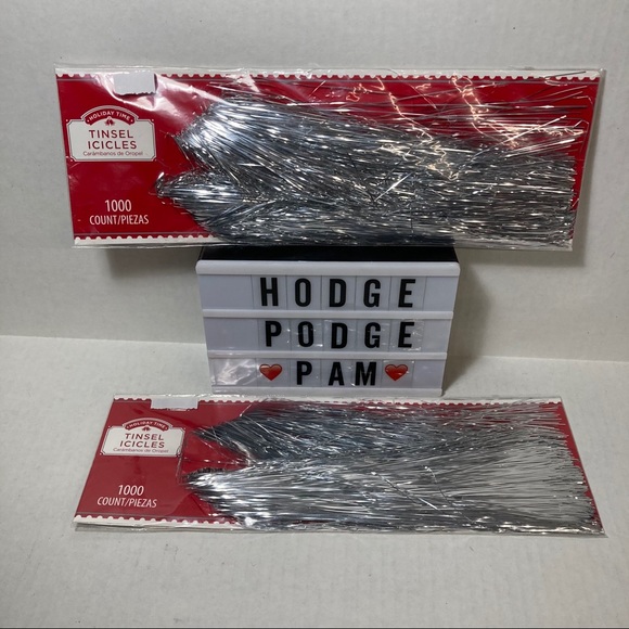 Silver Tinsel Icicle Strands 2 NEW Packages - Picture 6 of 7